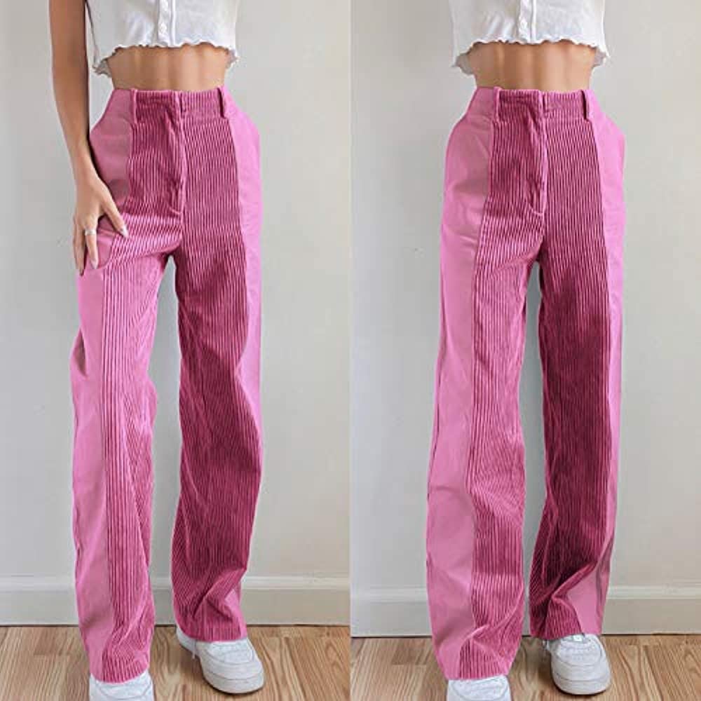 Pink corduroy pants size large NWT trendy